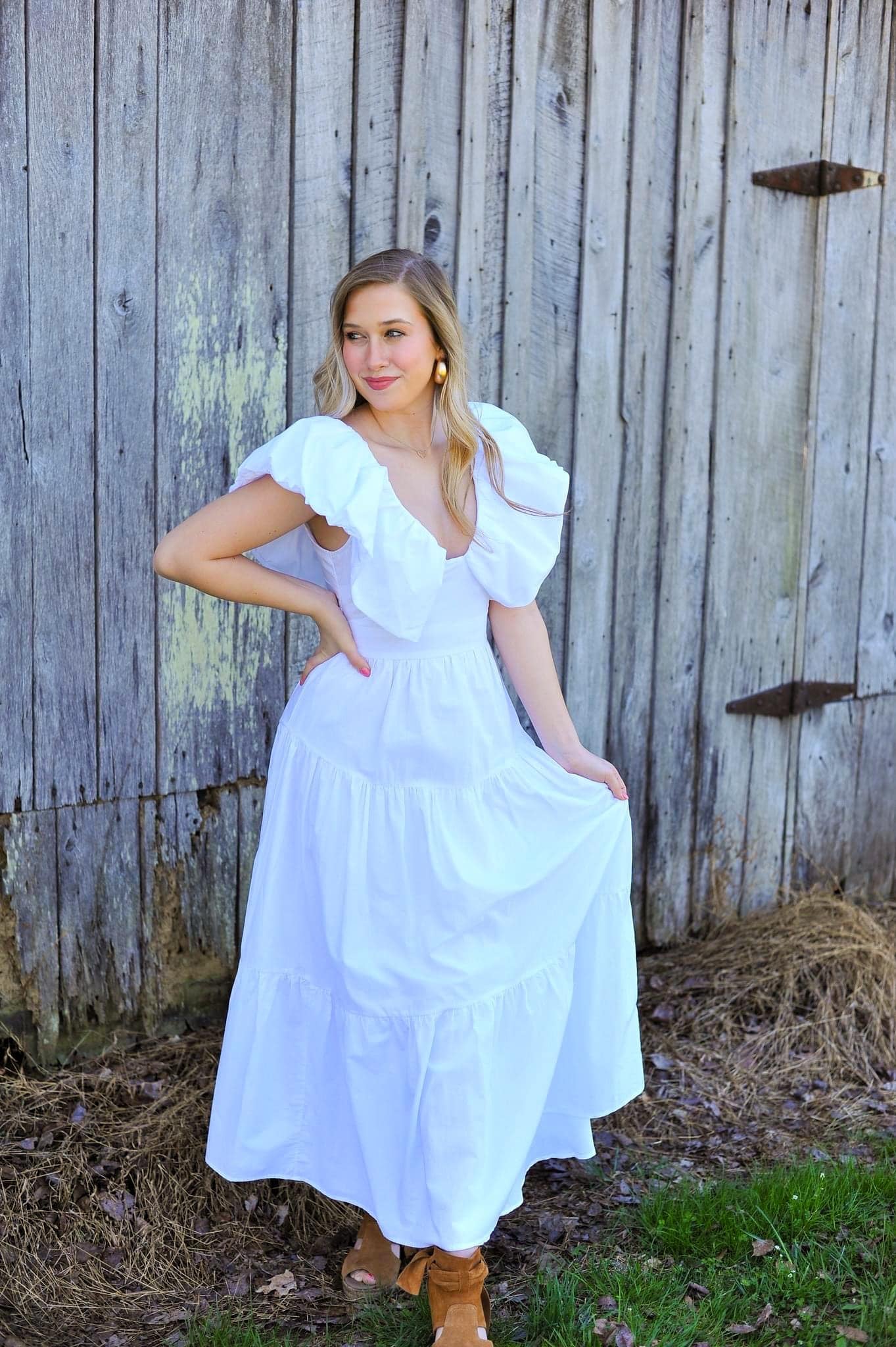 chinese dress ladies Brynn Halter Midi Dress in White main image 1